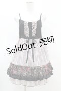 ALGONQUINS / 花柄切替ジャンパースカート F 黒 H-25-04-20-1031-AL-OP-KB-ZH