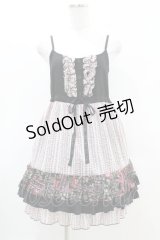ALGONQUINS / 花柄切替ジャンパースカート F 黒 H-25-04-20-1031-AL-OP-KB-ZH