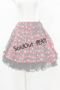 画像1: ALGONQUINS / チェックプリントラップスカート F 赤 H-25-04-20-1033-AL-SK-KB-ZH