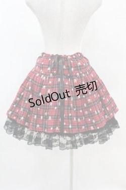 画像2: ALGONQUINS / チェックプリントラップスカート F 赤 H-25-04-20-1033-AL-SK-KB-ZH