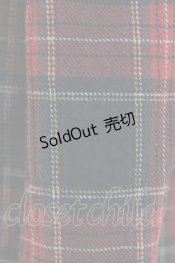 画像3: EXCENTRIQUE / チェック・緞帳スカート 0S レッド H-25-10-20-018-EL-SK-KB-ZH