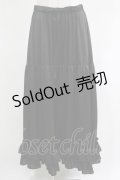 axes femme kawaii / ロングフリルペチスカート M ブラック H-25-04-20-054-AX-SK-NS-ZH