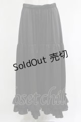 axes femme kawaii / ロングフリルペチスカート M ブラック H-25-04-20-054-AX-SK-NS-ZH