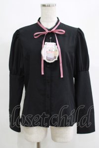 Kurumi Collaboration / リボンブラウス L ブラック H-25-04-20-057-GO-BL-NS-ZH