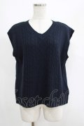 axes femme / バックリボンニットベスト M ネイビー H-25-04-20-058-AX-TO-NS-ZH