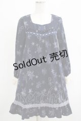axes femme / 雪の結晶ニットワンピース M ネイビー H-25-04-20-006-AX-OP-NS-ZH