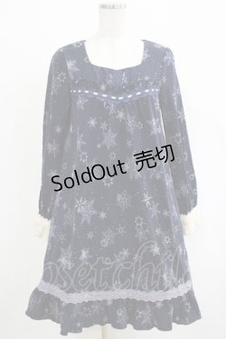 画像1: axes femme / 雪の結晶ニットワンピース M ネイビー H-25-04-20-006-AX-OP-NS-ZH
