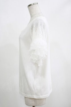 画像2: axes femme / レーススリーブTシャツ M オフ H-25-04-20-068-AX-TO-NS-ZH