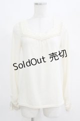 axes femme / レース使いプルオーバー M アイボリー H-25-04-20-071-AX-TO-NS-ZH