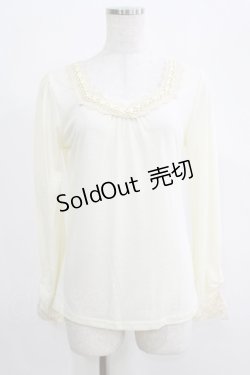 画像1: axes femme / レース使いプルオーバー M アイボリー H-25-04-20-072-AX-TO-NS-ZH
