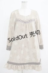 axes femme / 雪の結晶ニットワンピース M ベージュ H-25-04-20-007-AX-OP-NS-ZH