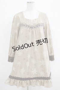 axes femme / 雪の結晶ニットワンピース M ベージュ H-25-04-20-007-AX-OP-NS-ZH