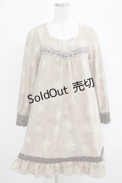 画像1: axes femme / 雪の結晶ニットワンピース M ベージュ H-25-04-20-007-AX-OP-NS-ZH