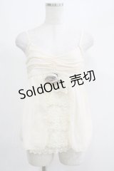 axes femme / パール使いキャミソール M アイボリー H-25-04-20-076-AX-TO-NS-ZH