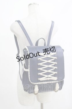画像1: axes femme / レースアップリュック  ネイビー H-25-04-20-078-AX-BG-NS-ZH