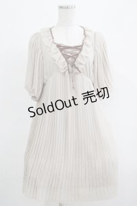 axes femme / プリーツワンピース M ベージュ H-25-04-20-012-AX-OP-NS-ZH