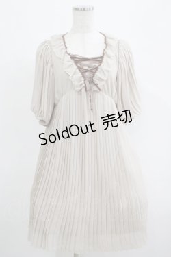 画像1: axes femme / プリーツワンピース M ベージュ H-25-04-20-012-AX-OP-NS-ZH