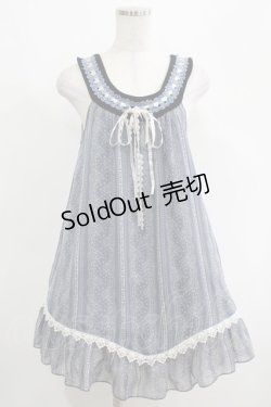 画像1: axes femme / はしごリボンワンピース M ブルー H-25-04-20-017-AX-OP-NS-ZH