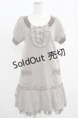 axes femme / ベロア切替ワンピース M ブラウン H-25-04-20-018-AX-OP-NS-ZH
