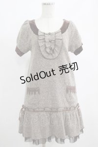 axes femme / ベロア切替ワンピース M ブラウン H-25-04-20-018-AX-OP-NS-ZH