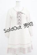 axes femme / ベロア切替ワンピース M ベージュ H-25-04-20-019-AX-OP-NS-ZH