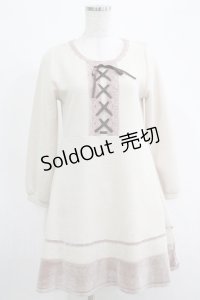 axes femme / ベロア切替ワンピース M ベージュ H-25-04-20-019-AX-OP-NS-ZH