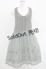 axes femme / シフォン切替ワンピース M グリーン H-25-04-20-021-AX-OP-NS-ZH