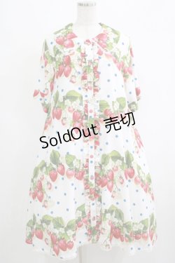 画像1: LIEF / ジューシーストロベリーシャツワンピース XL オフ H-25-04-20-003-LO-OP-NS-ZH