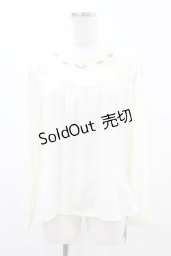 画像1: an another angelus / ローズ刺繍レースヨークプルオーバーブラウス Free OFFWHITE H-25-04-21-042-CA-BL-NS-ZH