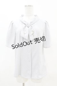 an another angelus / ローズ刺繍ボウタイブラウス Free BLUEGRAY H-25-04-21-052-CA-BL-NS-ZH