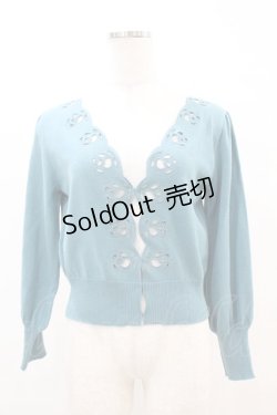 画像1: an another angelus / ローズカットワークニットカーディガン Free TURQUOISE H-25-04-21-054-CA-TO-NS-ZH