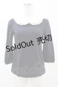 Franche Lippee / レース襟付きカットソー M ネイビー H-25-04-21-057-LO-TO-NS-ZH