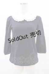 Franche Lippee / レース襟付きカットソー M ネイビー H-25-04-21-057-LO-TO-NS-ZH