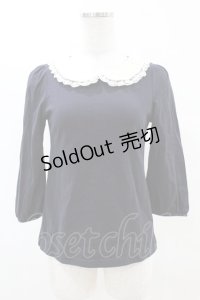 Franche Lippee / レース襟付きカットソー M ネイビー H-25-04-21-057-LO-TO-NS-ZH