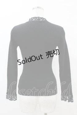 画像2: F&A / レースボウタイリブニットプルオーバー Free ブラック H-25-04-21-058-LO-TO-NS-ZH