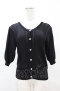 F&A / プチローズ釦レーシー半袖カーディガン Free BLACK H-25-04-21-060-LO-TO-NS-ZH