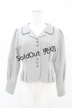 画像1: an another angelus / パイピング使いヘリンボーンショートジャケット Free CHARCOAL H-25-04-21-061-CA-JA-NS-ZH