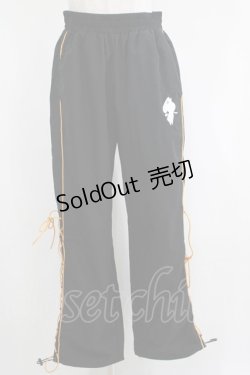 画像1: NieR Clothing / サイド編み上げパンツ  黒 H-25-04-21-1028-PU-PA-KB-ZH
