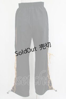 画像3: NieR Clothing / サイド編み上げパンツ  黒 H-25-04-21-1028-PU-PA-KB-ZH