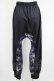 画像3: NieR Clothing / ブロッキングサルエルパンツ  黒×和柄九尾紫 H-25-04-21-1031-PU-PA-KB-ZH (3)