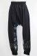 画像1: NieR Clothing / ブロッキングサルエルパンツ  黒×和柄九尾水色 H-25-04-21-1032-PU-PA-KB-ZH (1)