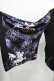 画像4: NieR Clothing / 着物風袖ZIPパーカー  黒×和柄九尾紫 H-25-04-21-1039-PU-TO-KB-ZH (4)