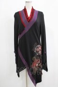 Ozz oneste / 着物衿ロングトップス  黒 H-25-04-21-1041-OO-TO-KB-ZH