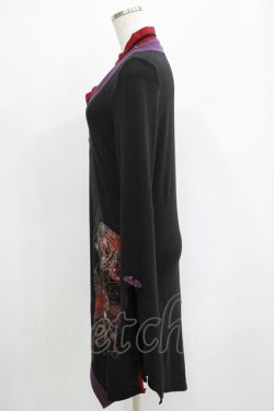 画像2: Ozz oneste / 着物衿ロングトップス  黒 H-25-04-21-1041-OO-TO-KB-ZH