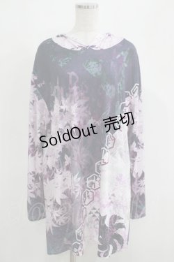 画像1: NieR Clothing / プリントプルパーカー  総柄プリント紫 H-25-04-21-1042-PU-TO-KB-ZH