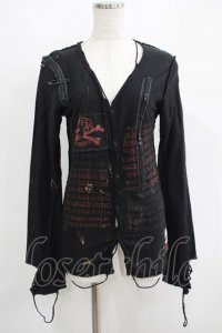 HIDEROCK Design / ダメージカットカーディガン  黒 H-25-04-21-1044-PU-TO-KB-ZH
