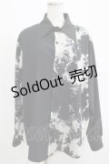 ACDC RAG / プリントブロッキングシャツ  黒 H-25-04-21-1050-PU-BL-KB-ZH