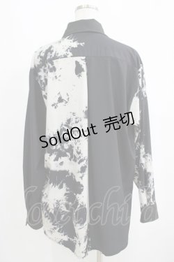 画像3: ACDC RAG / プリントブロッキングシャツ  黒 H-25-04-21-1050-PU-BL-KB-ZH