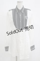 ALGONQUINS / ヨーク切替ブラウス  白×黒ストライプ H-25-04-21-1051-AL-BL-KB-ZH