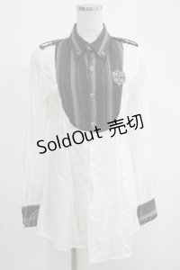 ALGONQUINS / ヨーク切替ブラウス  白×黒ストライプ H-25-04-21-1051-AL-BL-KB-ZH
